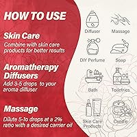 Vista 6 de Aceite esencial de rosa, aceite puro orgánico de rosa para difusor, perfume, masaje, aroma, baño - 10 ml