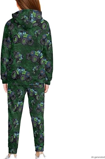 Tracksuit Set Spring & Fall Tracksuit for Kids Size 5-14T Lightweight Hoodie and Sweatpants Set, 2-Piece Outfit