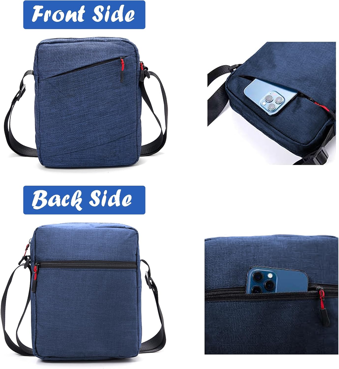 Sadoia Pocket Operator Bag - Splashproof Crossbody Pouch Case for Teenage Engineering K.O. II Sampler EP-133 K.O II Sampler, Synthesizer and Drum Machine with Adjustable Strap (navy blue) - Image 4