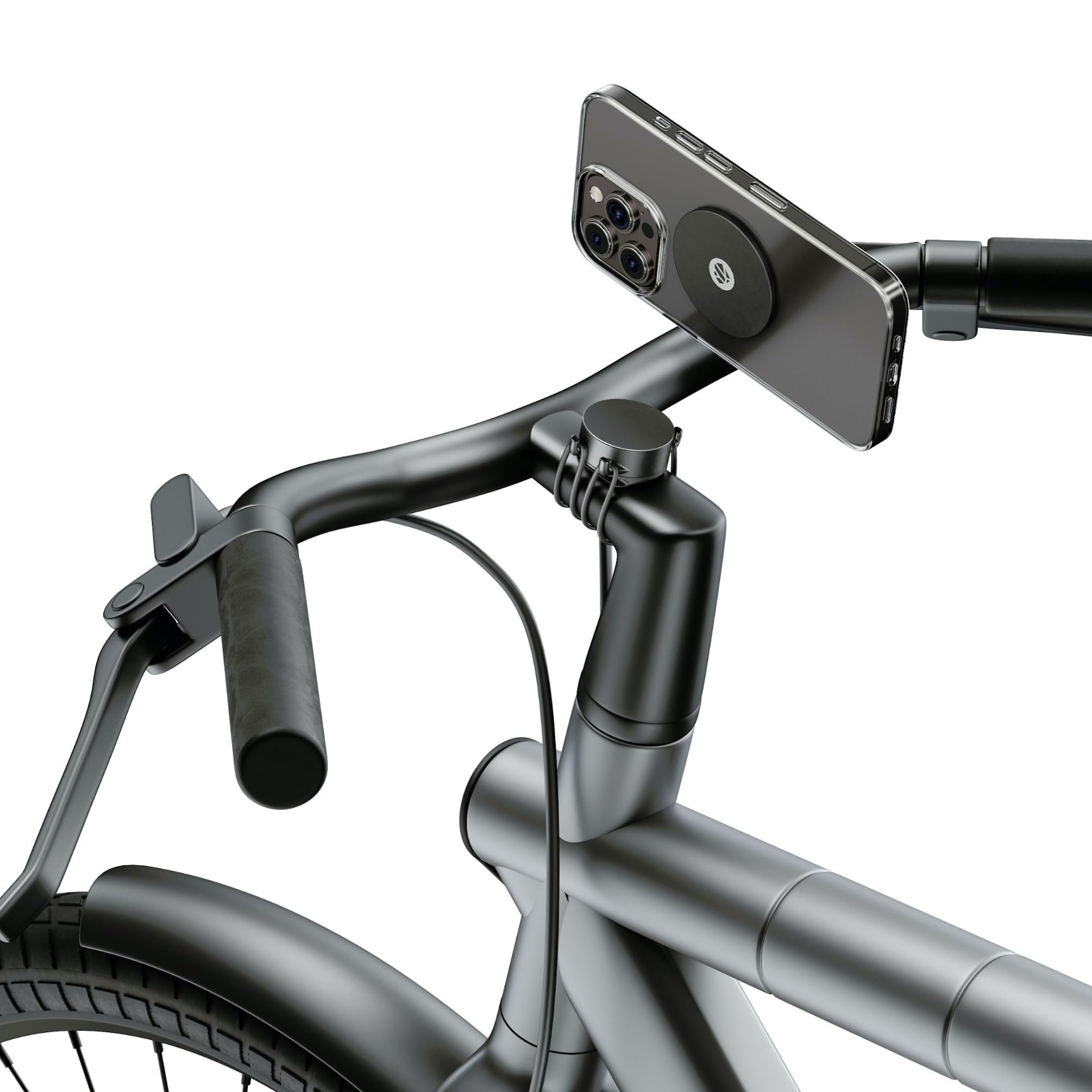 Shapeheart Porta Cellulare Bici Magnetica con Piastra Metallica Adesiva | Adesiva per cover lisce | Manubrio/potenza 20–50 mm | Attacca e stacca in 2 s | Ultrafine 1,5 mm | Per ogni telefono