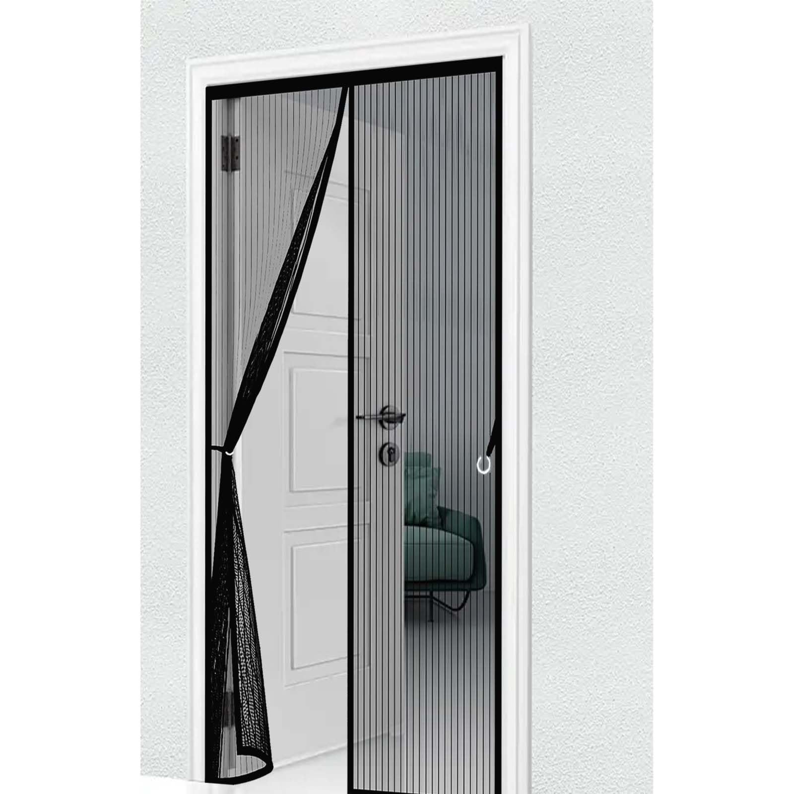 Feijdon Black Fly Nets 130 X 216 Cm Durable, Keeps Bugs Out, Kid And Pet Friendly Anti Mosquito Fly Curtain Door Screens Nets Lets Fresh Air In, Hundreds Of Sizes,