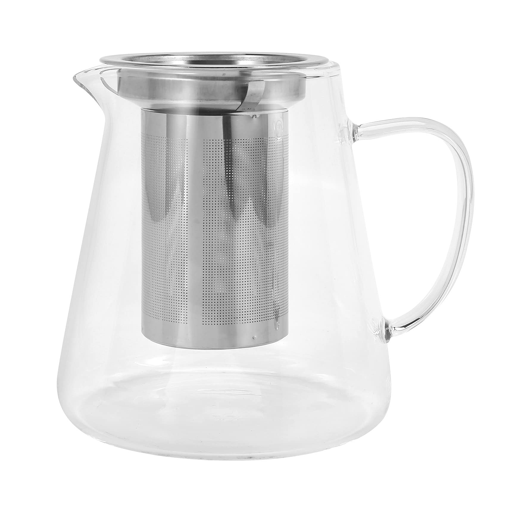 CTRLZS Glass Teapot with Stainless Steel Removable Infuser for Loose Leaf Tea, Bonus Tea Kettle & Infuser Coaster, 950Ml