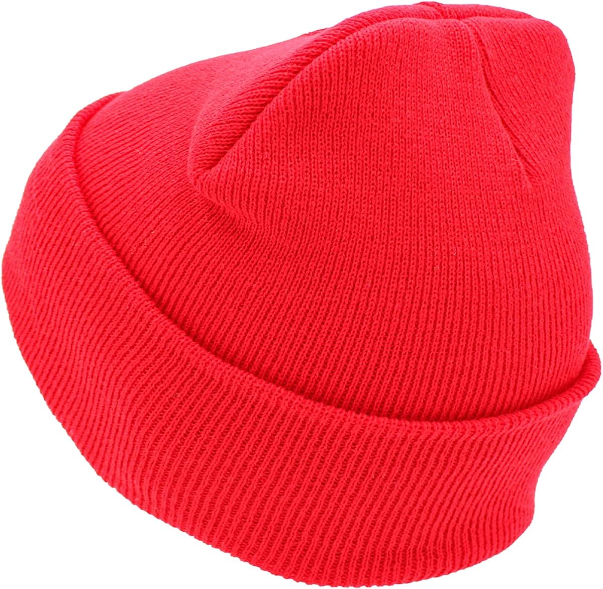 SKIHAT-Long RED Thick Beanie Skully Slouchy & Cuff Winter Hat Made in USA at  Men’s Clothing store