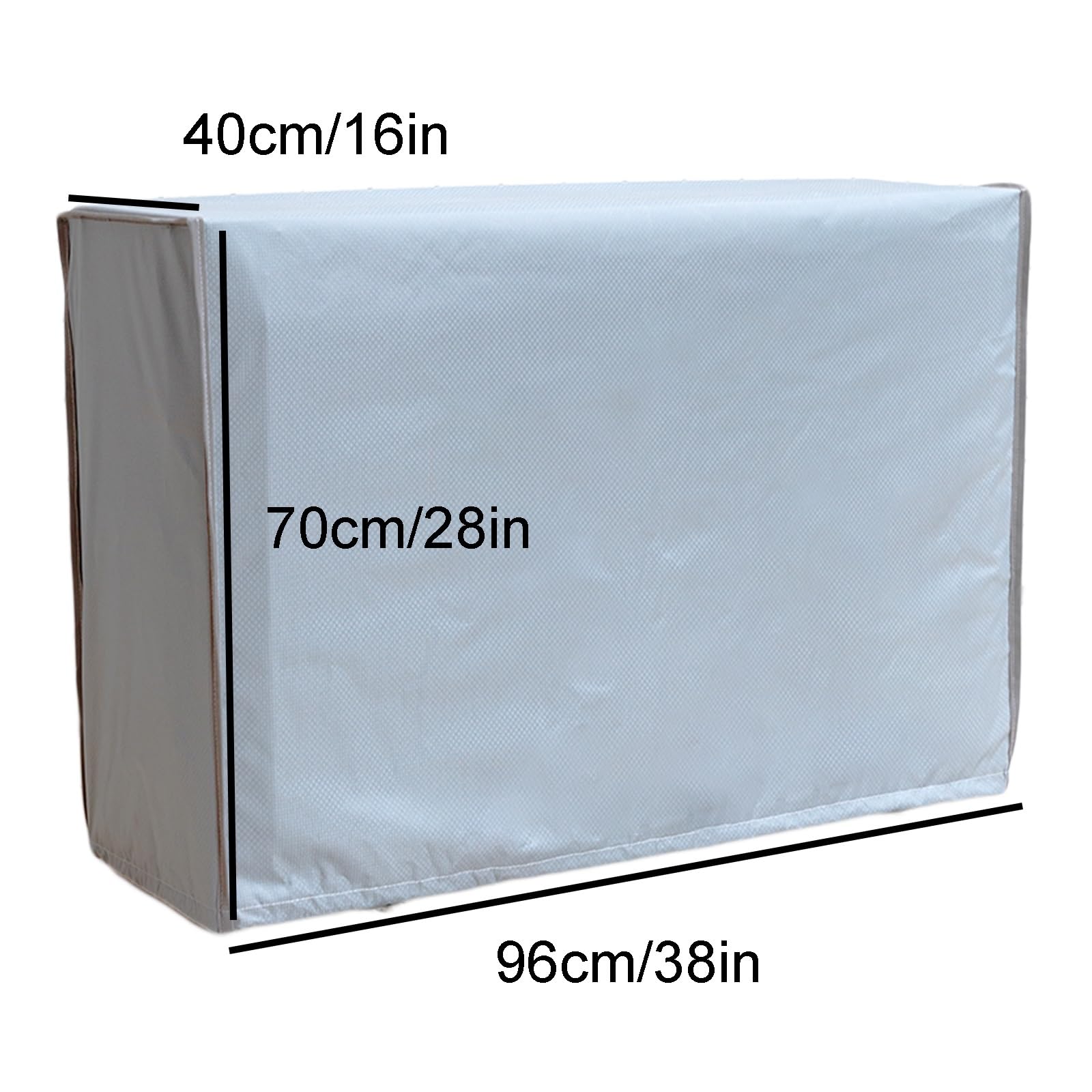 Funda Aire Acondicionado Exterior, Tela Oxford 600D, Impermeable y Resistente al Sol, Adecuada para Unidades Exteriores de Aire Acondicionado(Gray,96x70x40cm/38x28x16in)
