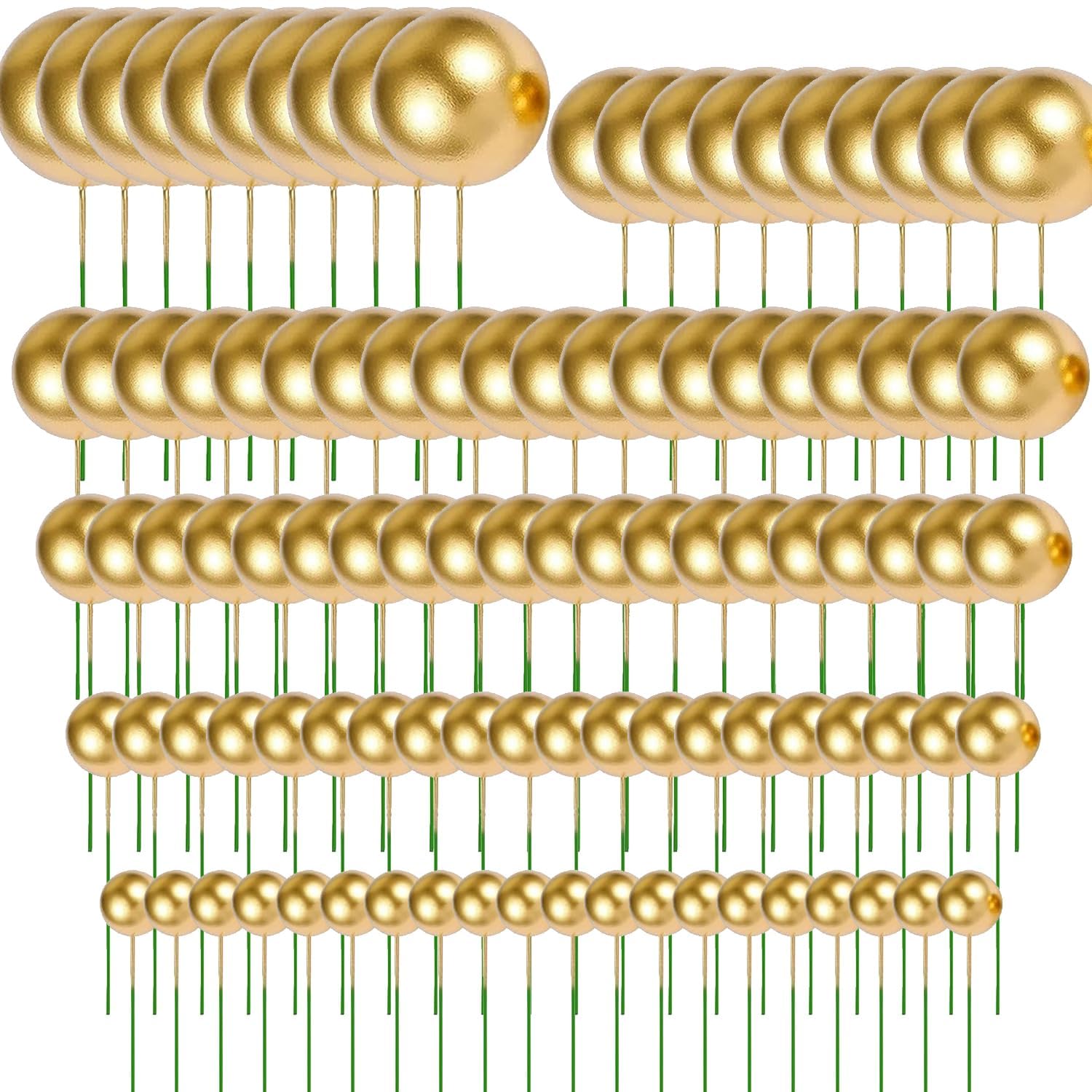 100-Piece Assorted Gold Foam Cake Decorations - Elegant Metallic Toppers for Desserts Parties, and DIY Crafts