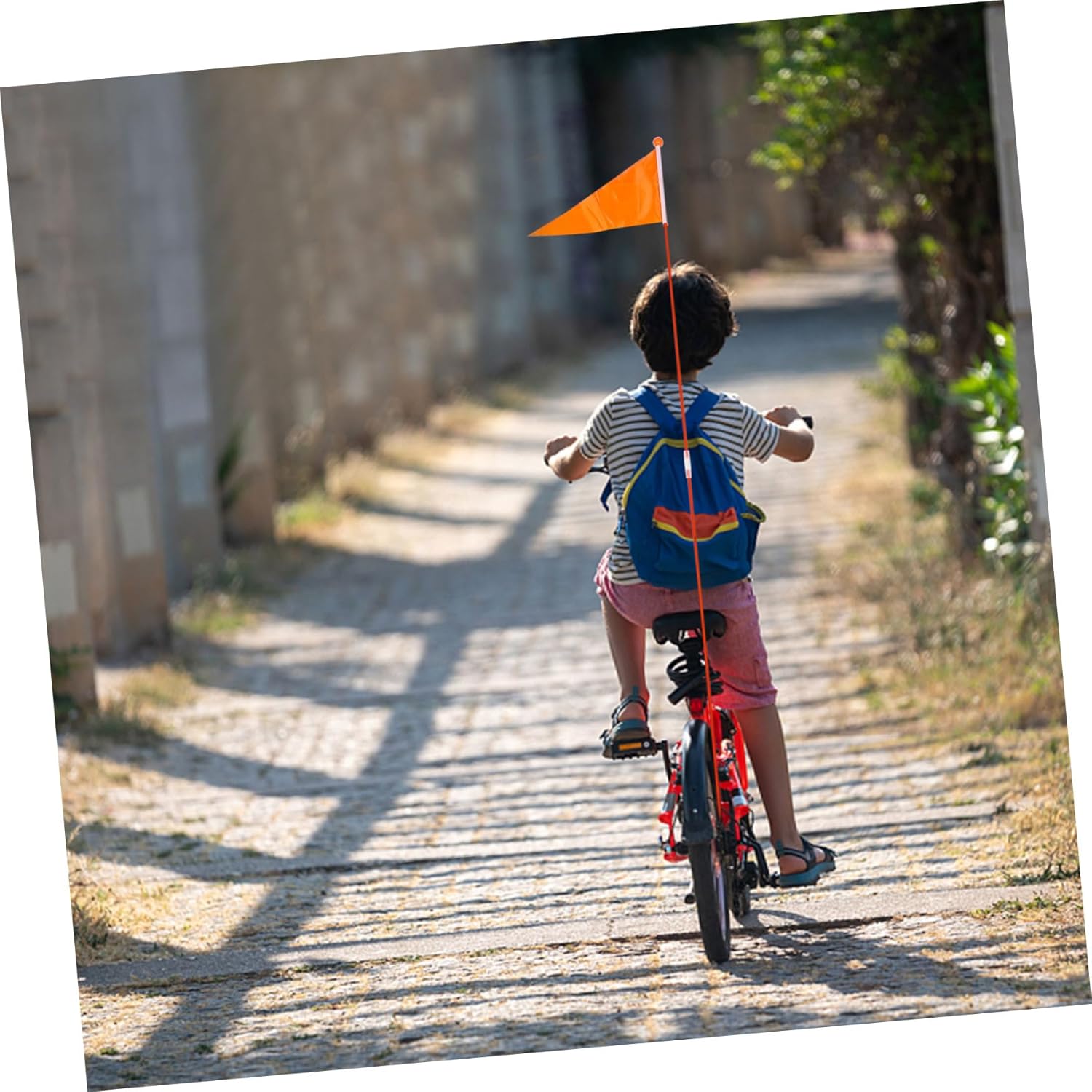 YARNOW 2pcs Bike Safety Flags with Durable Pole Easy to Install Rear Cycling Flags for Tricycles Scooters and Bicycles Lightweight and Practical Design for Enhanced Visibility