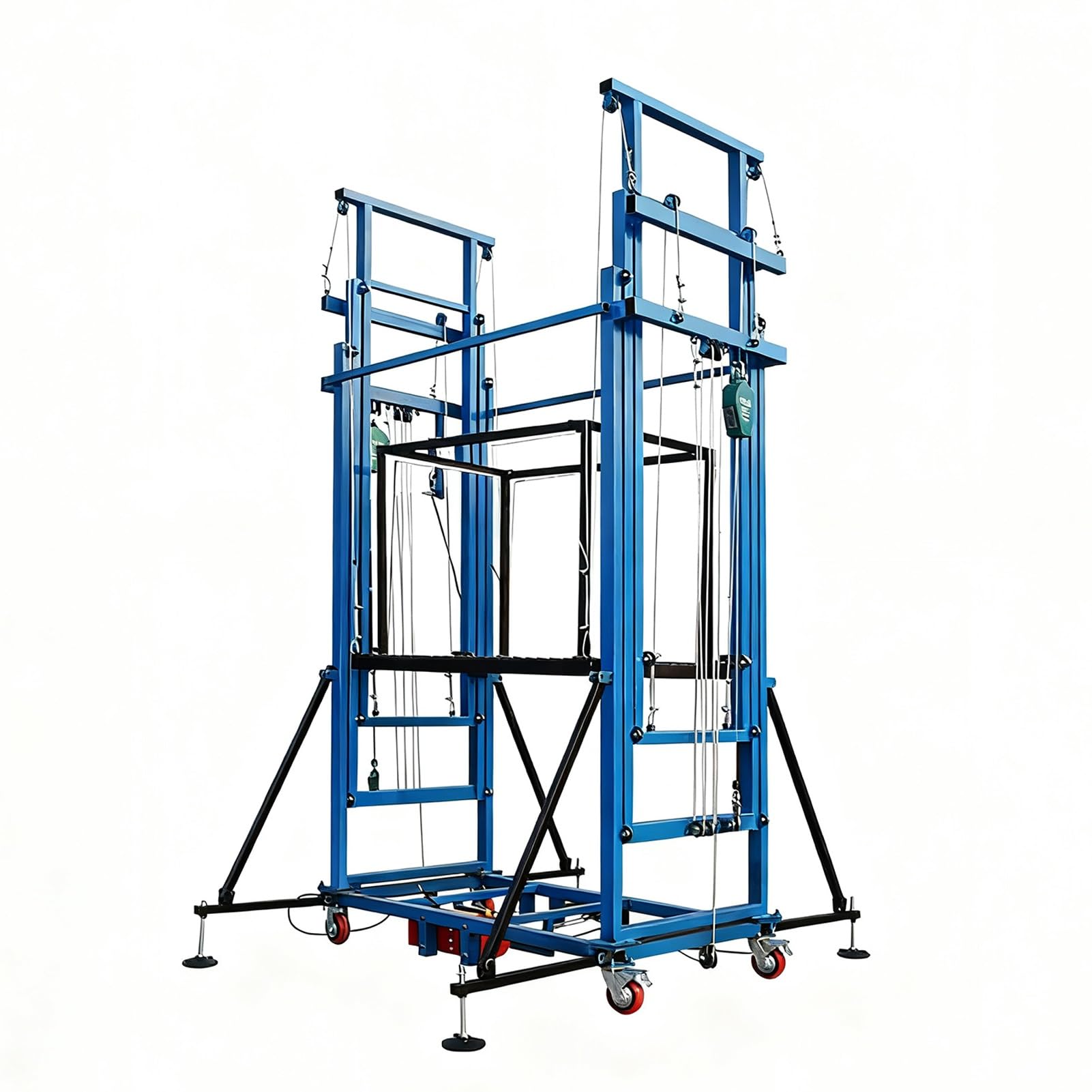 Piattaforma elevatrice elettrica for ponteggi, piattaforma elevatrice con telecomando, scala da cantiere pieghevole, carico massimo 880 libbre(4m/13.1ft)