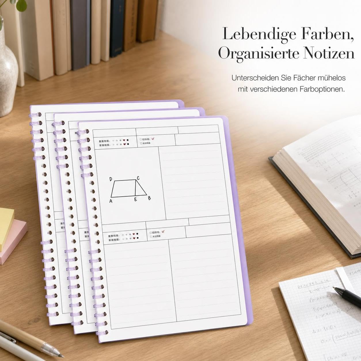 Cahier Reliure Spirale, Couverture souple en plastique - ouverture à plat - pour étudiant - notes - papier 70 g/ - pour la, style to 4, size to 4