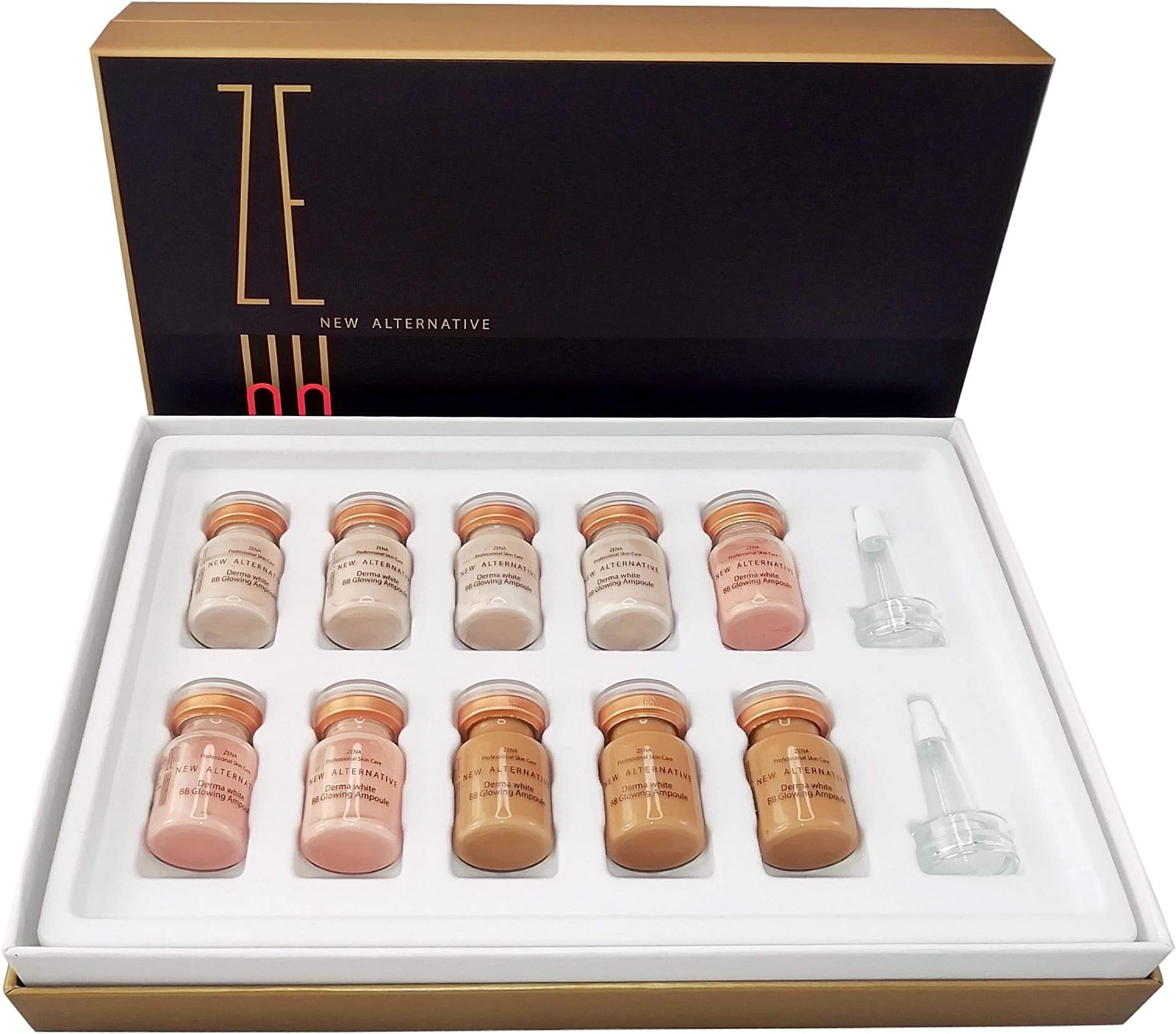 ZENA BB Meso Glow Starter kit: #21, 23, 25 COLOR MIX – Mesowhite Brightening Serum – Semi-Permanent Liquid foundation 10pcs x 5 ml Made in KOREA