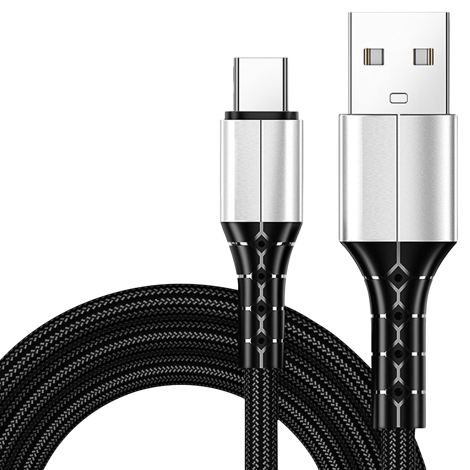 3A Nylon Safe Type-C Fast Charging Data Cable Charger Cord Data Transmission Data Line Adapter Compatible with Mobile