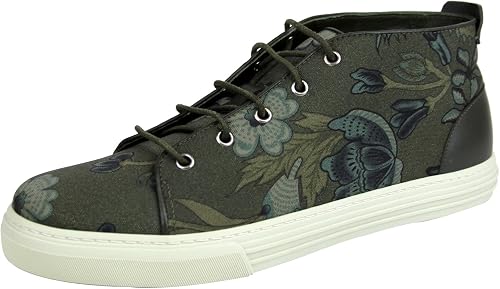 Amazon Gucciメンズグリーンレースアップ花柄ファブリックファッションスニーカー3448 3364 カラー グリーン Gucci グッチ スニーカー