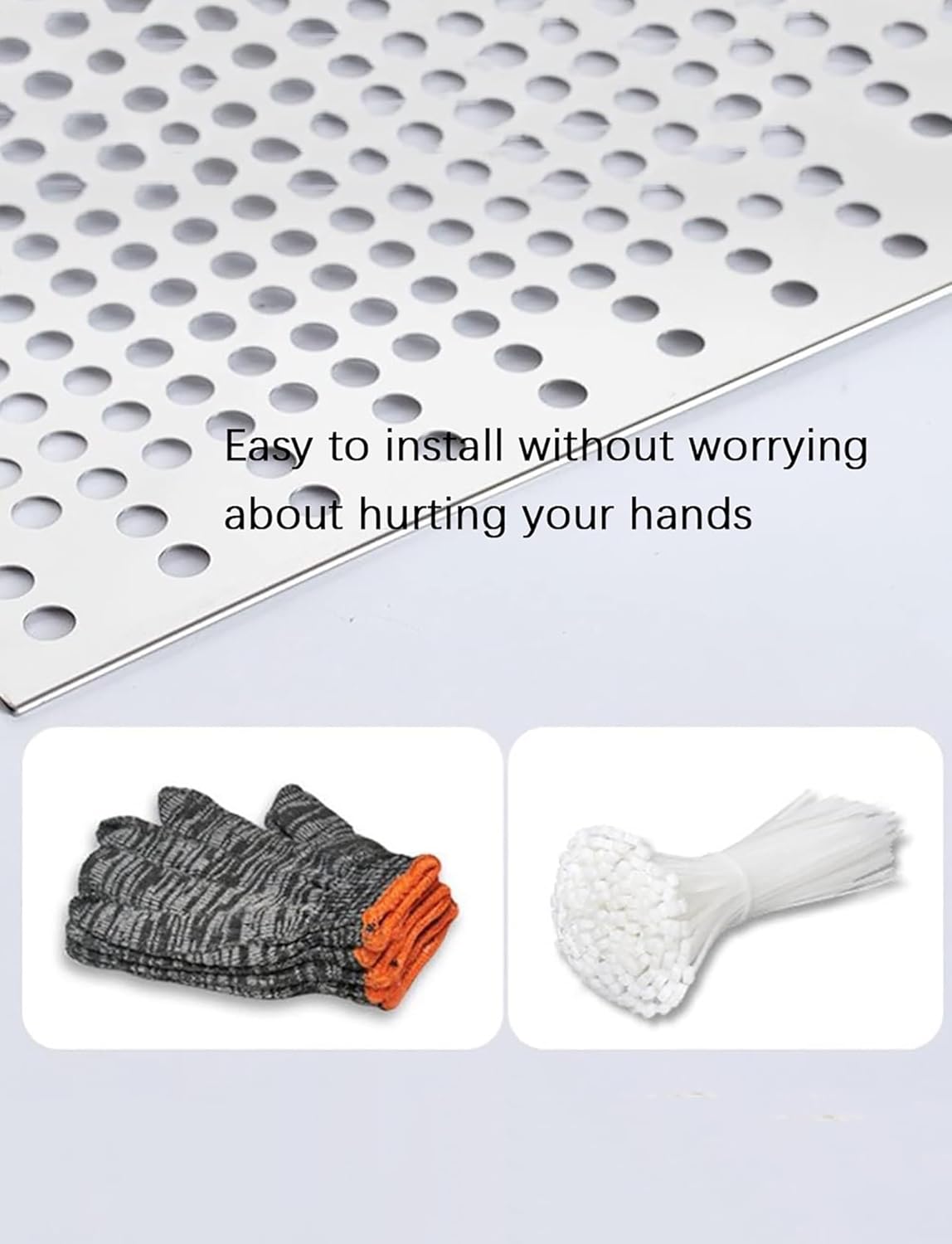 Leakproof Balcony Protection - Stainless Steel Perforated Fall Prevention Pads with Straps (8mm Thick, 1m Long, 65x100cm) - Durable Safety Solution for Windows