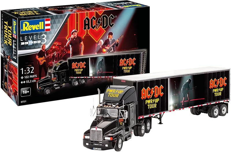 Revell Gift Set 07731 AC/DC Tour Truck Power Up 1:32 Scale Unbuilt Plastic Model Kit with Accessories