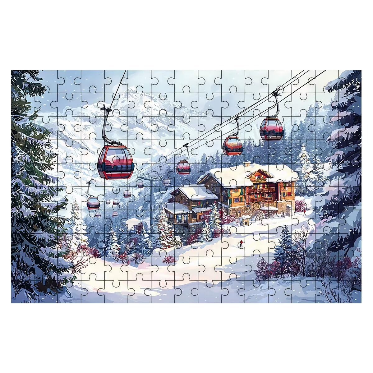 Puzzle 5000 elementów zimowych, puzzle krajobrazowe dla dorosłych, klasyczne puzzle gry edukacyjne do aktywności rodzinnej, najwyższej jakości drewniane puzzle z pudełkiem na prezent dla mężczyzn i