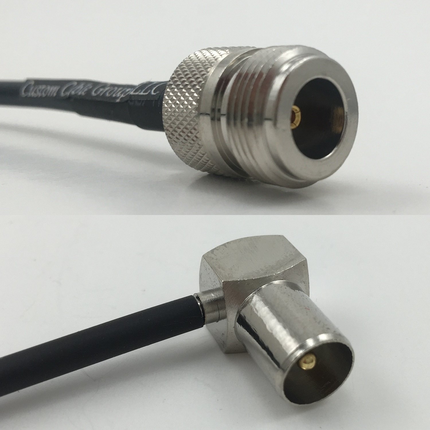 6 inch RGU178 N FEMALE to DVB Pal Male Angle Pigtail Jumper RF coaxial cable 50ohm Quick USA Shipping