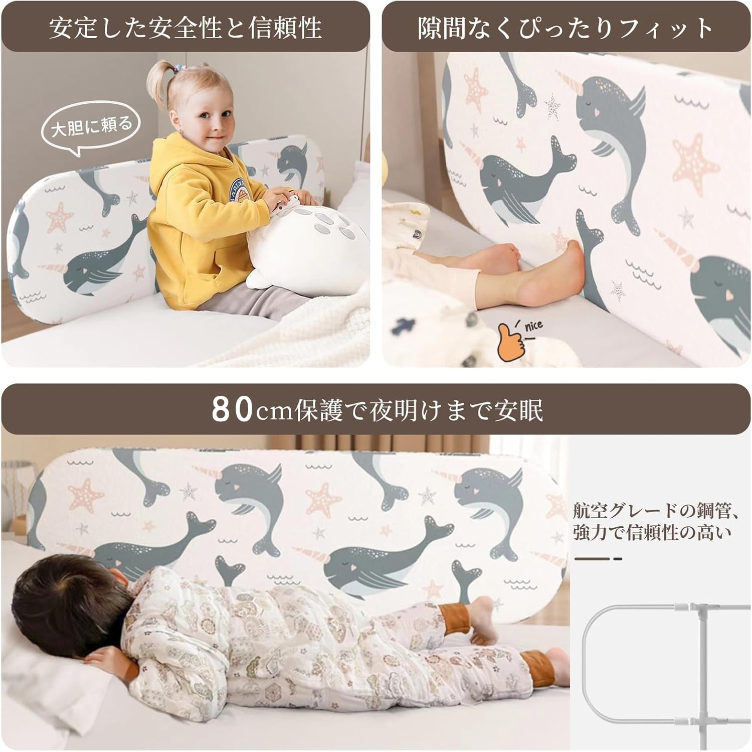 Amazon.co.jp: Reelyo ベッドガード 赤ちゃんベッドフェンス