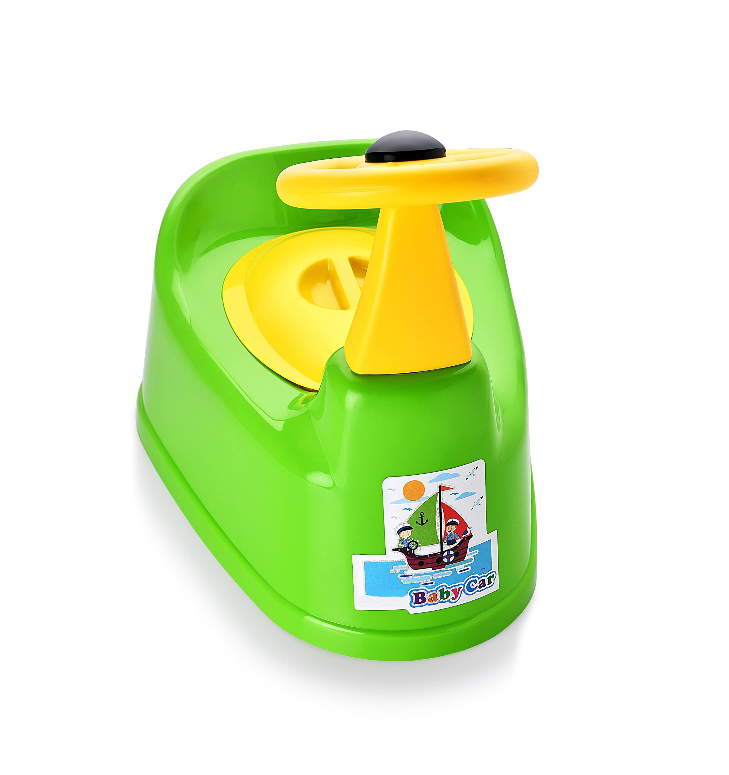 Zerya Car Style Potty Toilet Trainer Seat with Removable Tray And Closing Lid and High Back Support for Toddler Boys Girls (Green)-image-19
