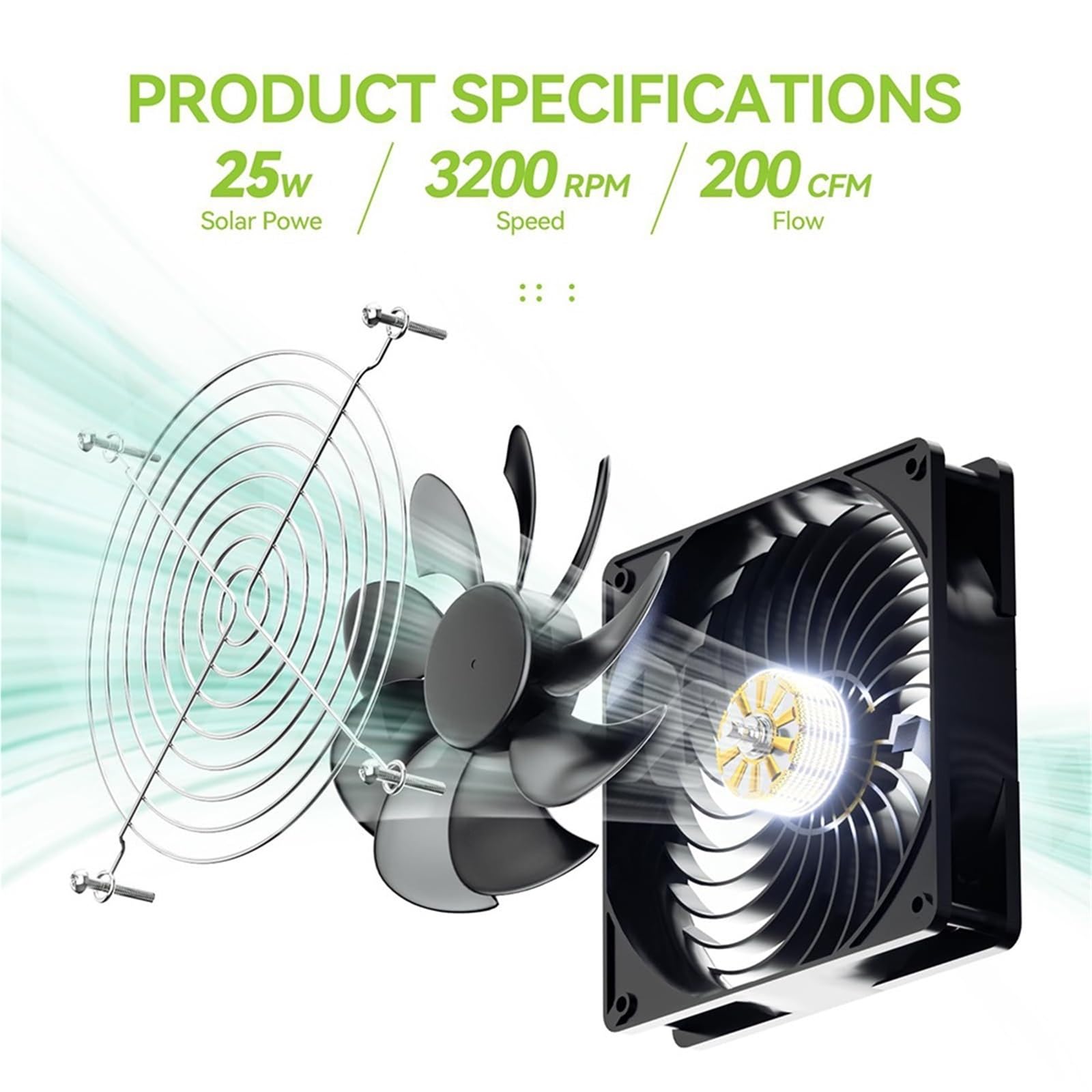 Wentylator Dachowy, Zestaw wentylatorów zasilanych energią słoneczną 15 W 12 V IP65 Wodoodporny panel słoneczny Wentylatory wyciągowe Regulują temperaturę Zestaw wentylatorów solarnych do domu dla zwi