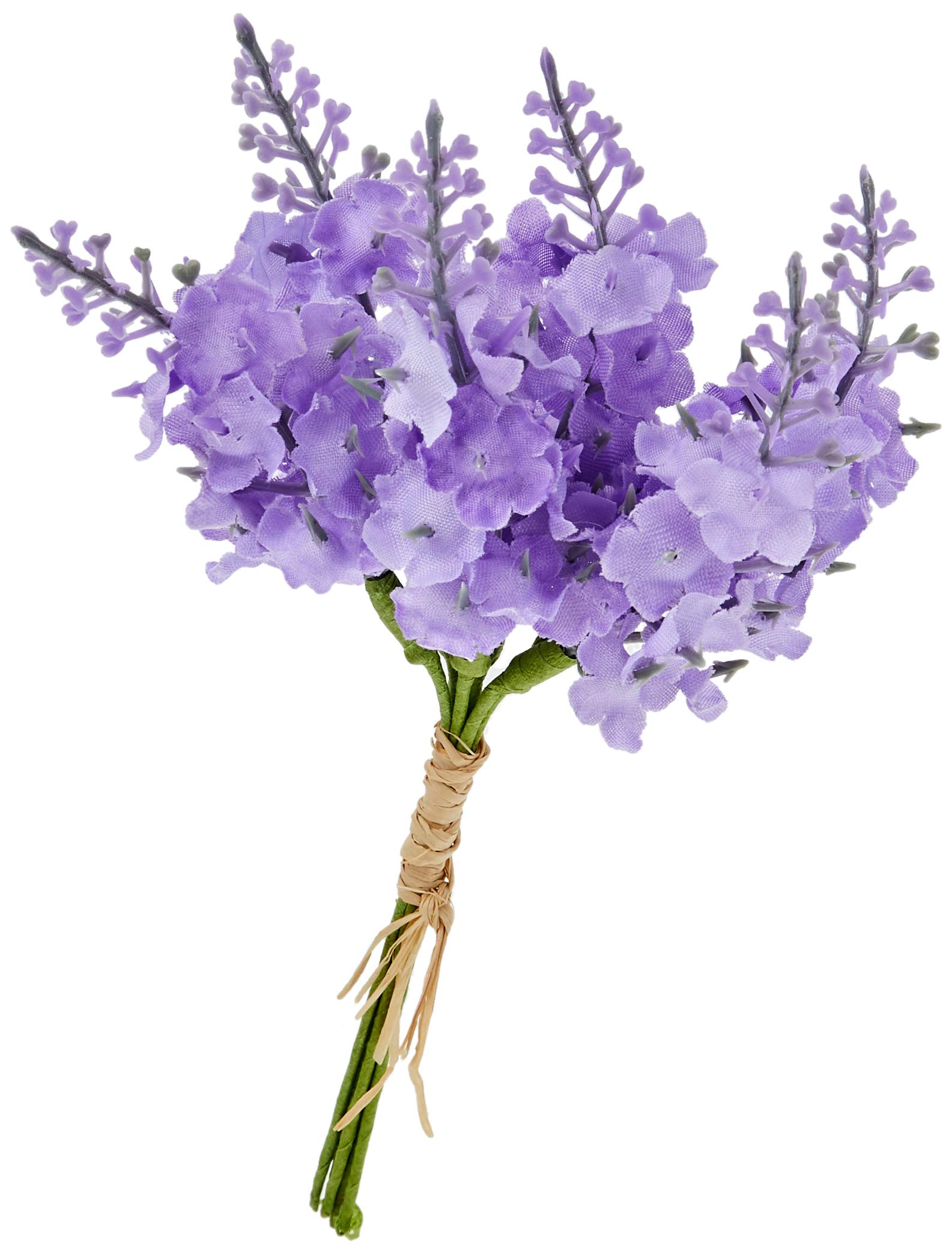 Mopec Lavender Flower Knob 6twigs Tied Raffia Pack of 12, One Size