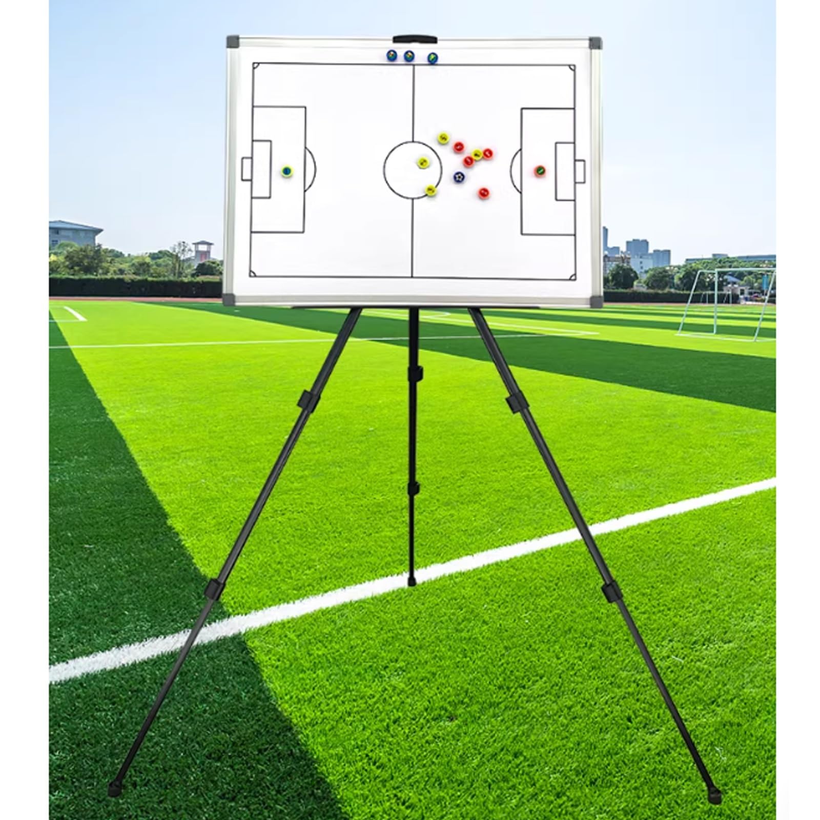 Carpeta Táctica Magnéticas de Fútbol, para Entrenadores Futbol Tablero, ​​altura Ajustable, Diseño Doble Cara, con Trípode y Bolsa de Transporte, Ideal para Entrenamientos(Backpack)