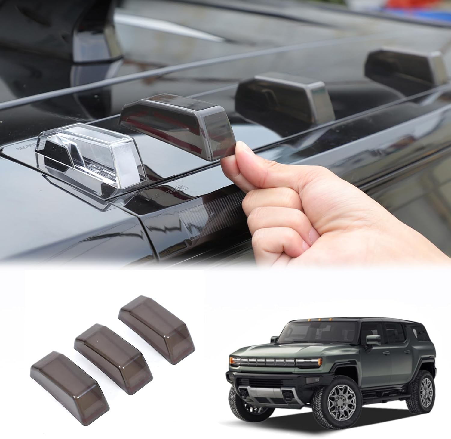 Car Rear Tail Roof Light Cover Compatible with EV SUV 2024 2025 2026 Tail Roof Lamp Shell Shade Smoked Taillight Shell Trim Cover Rear Tail Roof Light Protect Decorative ABS Accessories