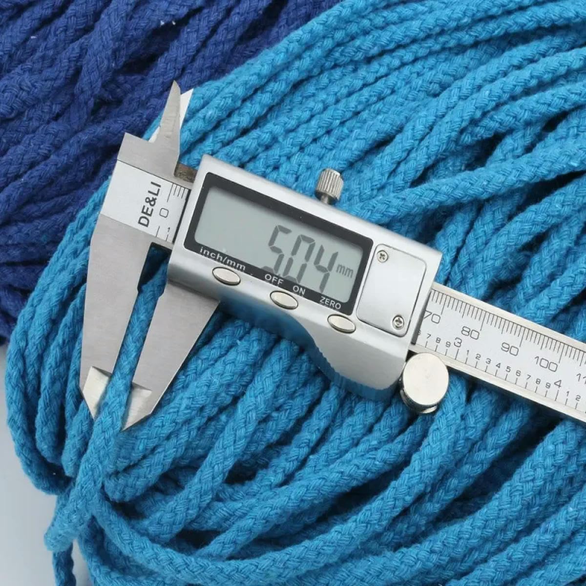 Cuerda de algodón de 5 mm Cuerda Trenzada ecológica Hilo de Alta tenacidad Cuerda Tejida para Bricolaje Decoración del hogar 100 yardas-22 Gris Claro-5 mm 100 Yardas