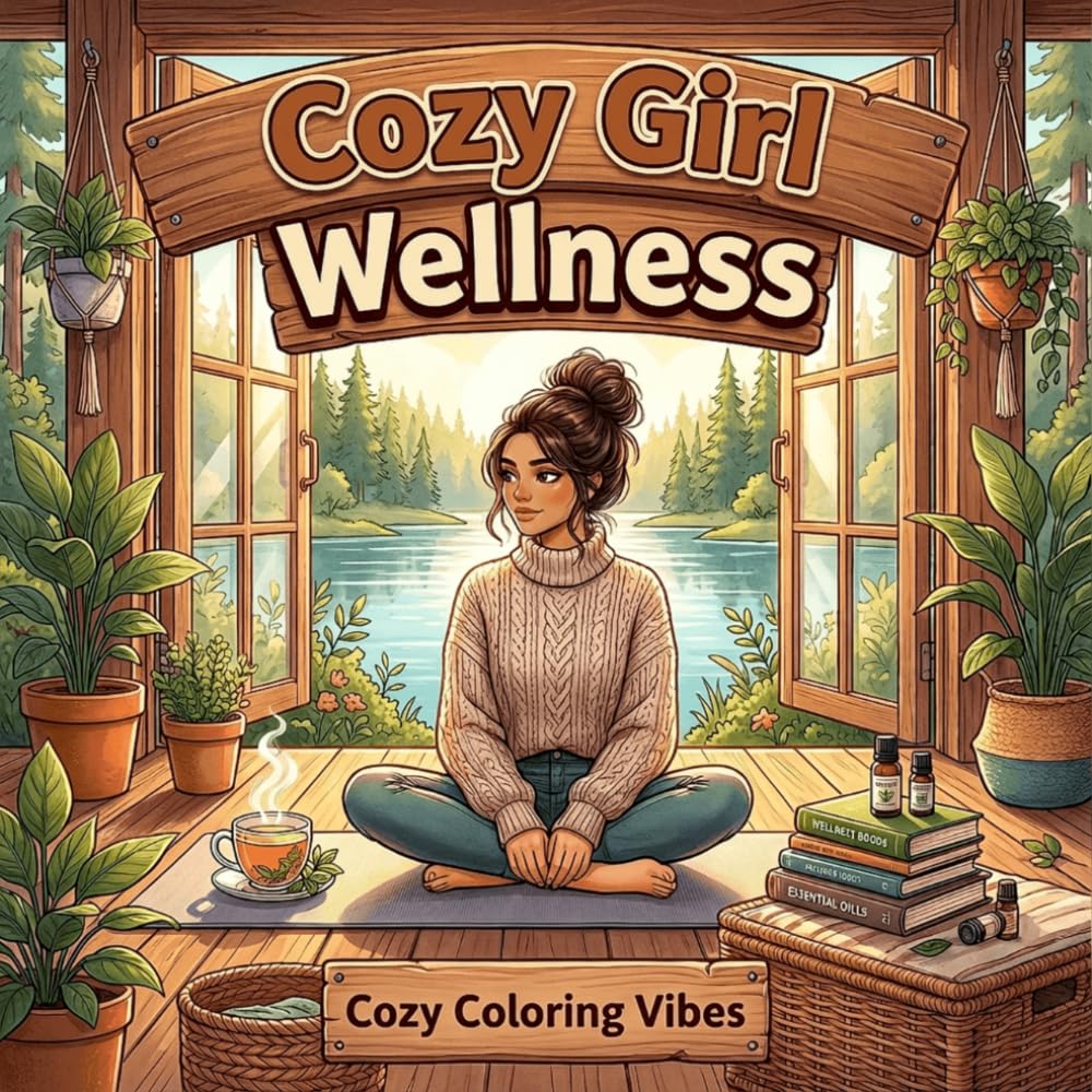 Cozy Girl Wellness: Coloring Book for Stress Relief & Mindfulness | Easy Bold Line Designs of Floral, Botanical, Greenhouse, Cottage Yard & Backyard ... Adults & Teens At Home (Cozy Girl Collection)