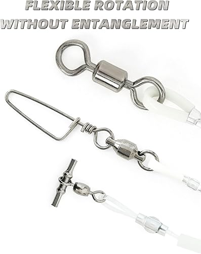 Miniatura 3 de BLUEWING Aparejo de pesca profunda con tubos de incandescencia, 1 unidad, aparejo de azulejos con ganchos de acero inoxidable, barril giratorio y