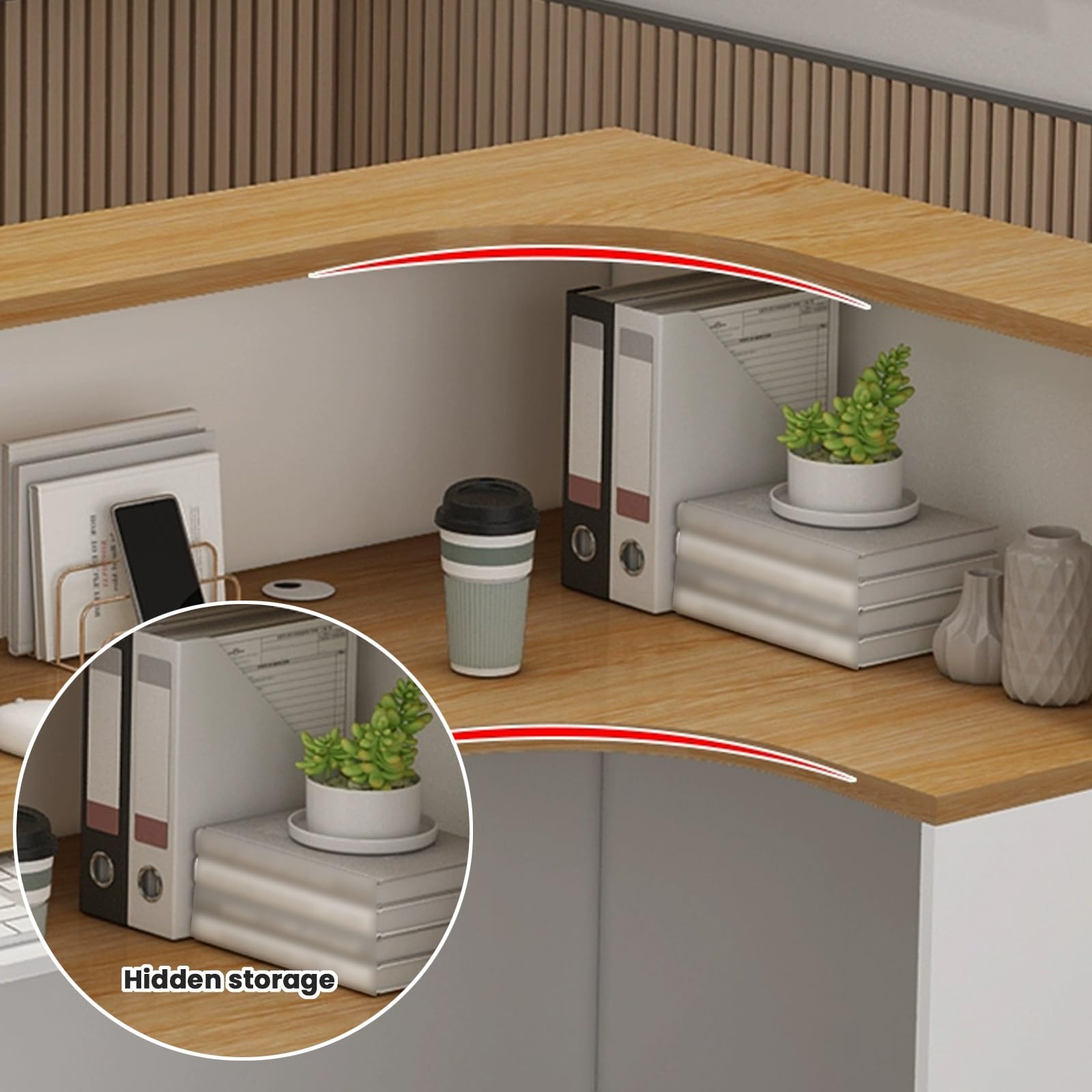 Empfangstheke,Moderne Rezeptionstheken,L-Förmiger Rezeptionstheke Empfangstisch,Geschlossene mit Schließfachaufbewahrung,mit LED-Beleuchtung, Flexibel kombinierbar(R,130cm/51.2in)