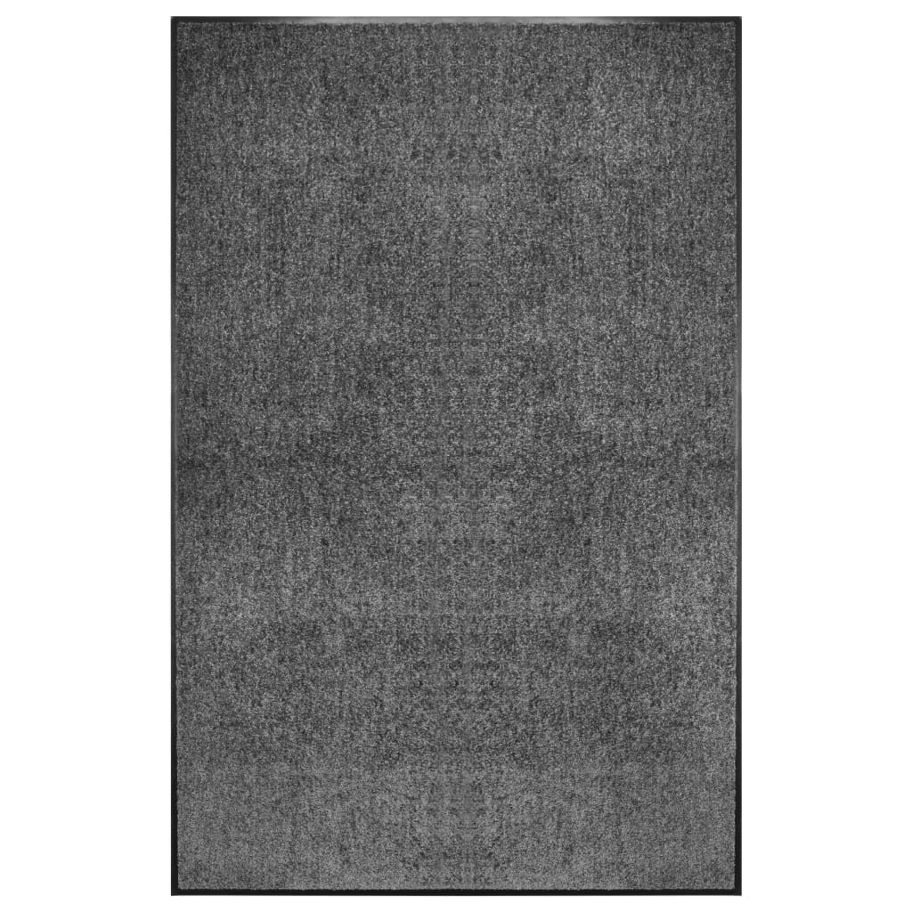 Felpudo lavable antracita 120 x 180 cm, parte trasera de PVC antideslizante, absorbe la humedad, ideal para interior y exterior, resistente, alfombrilla para entrada, pasillo, terraza