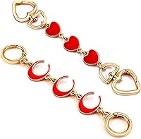 Vista 18 de 2 unidades extensoras de bolsa de cadena de corazón y luna, extensores de correa para bolso, cadena de oro, correa de repuesto para monedero