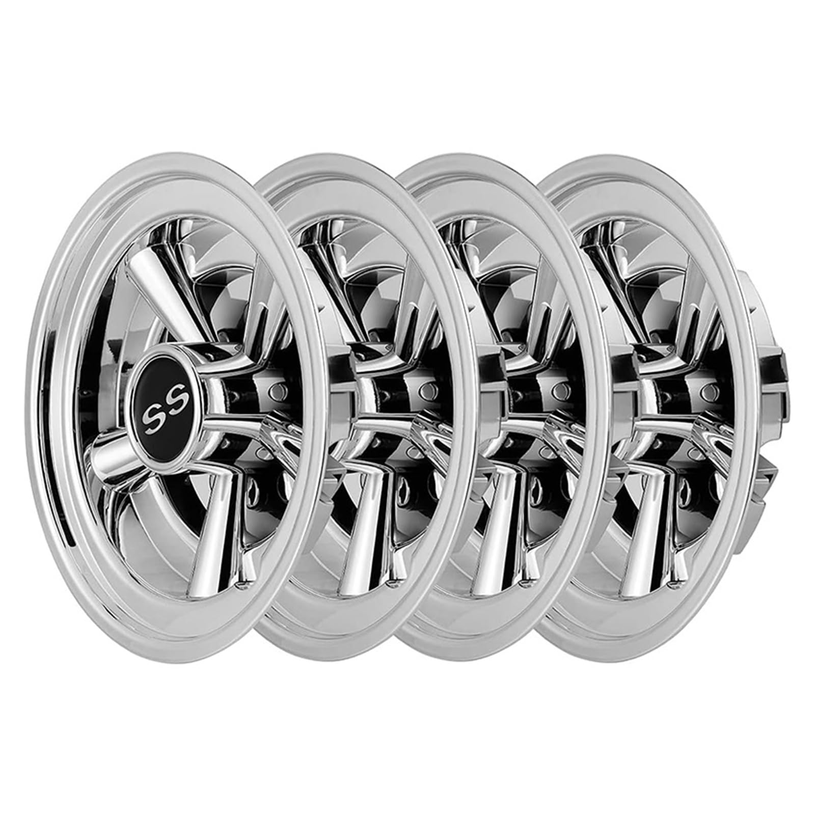 NUEAYMS Professionelle 8-Zoll Golfwagen Radkappen, 5-Speichen Design, universeller Golfwagen Nabenkappen Schutz, einfache Installation, Speichen Design