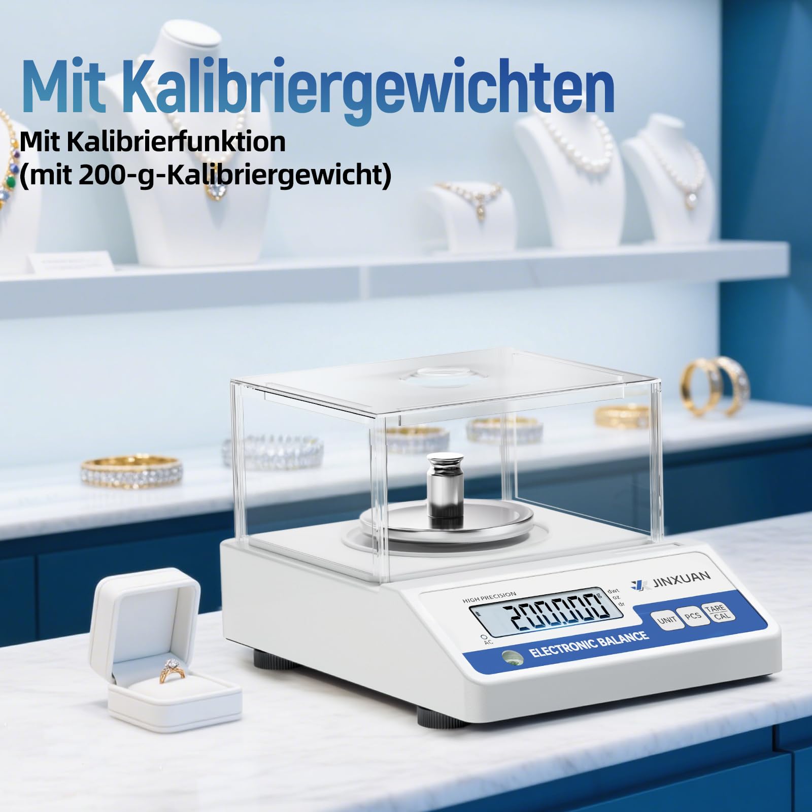 Laborwaage 500g x 0.001g Analysewaagen mg Waage Präzisionswaage Schmuckwaage mit einer Genauigkeit von 0,001 Gramm
