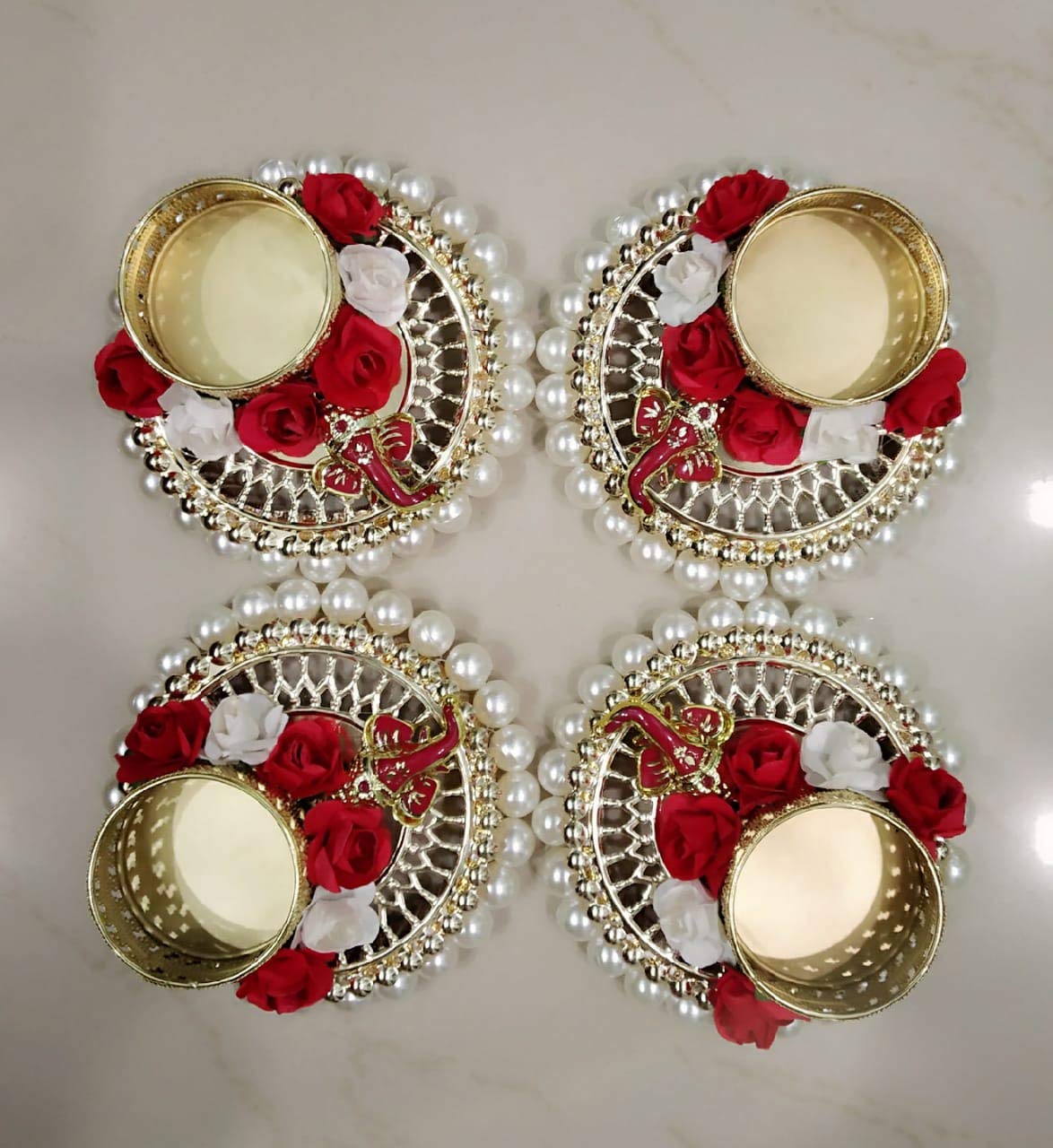 The Craft House Wax Tealight Candle Holder, Pack of 4, Vanilla