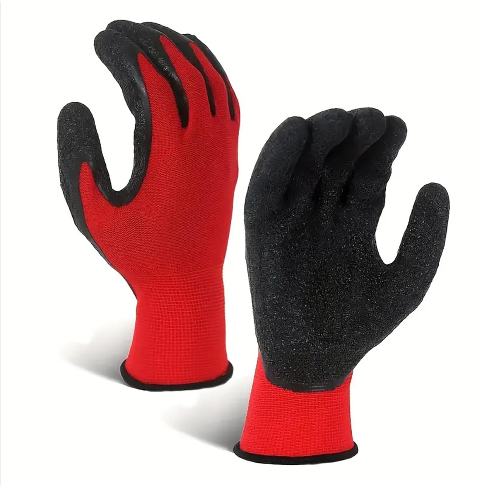 30 Pezzi/20 Paia Di Guanti Da Lavoro Protettivi Di Sicurezza In Maglia Di Poliestere Con Palmo In Lattice Di Gomma, Guanti Da Giardinaggio, Diserbo E Costruzione(20pairs,L)