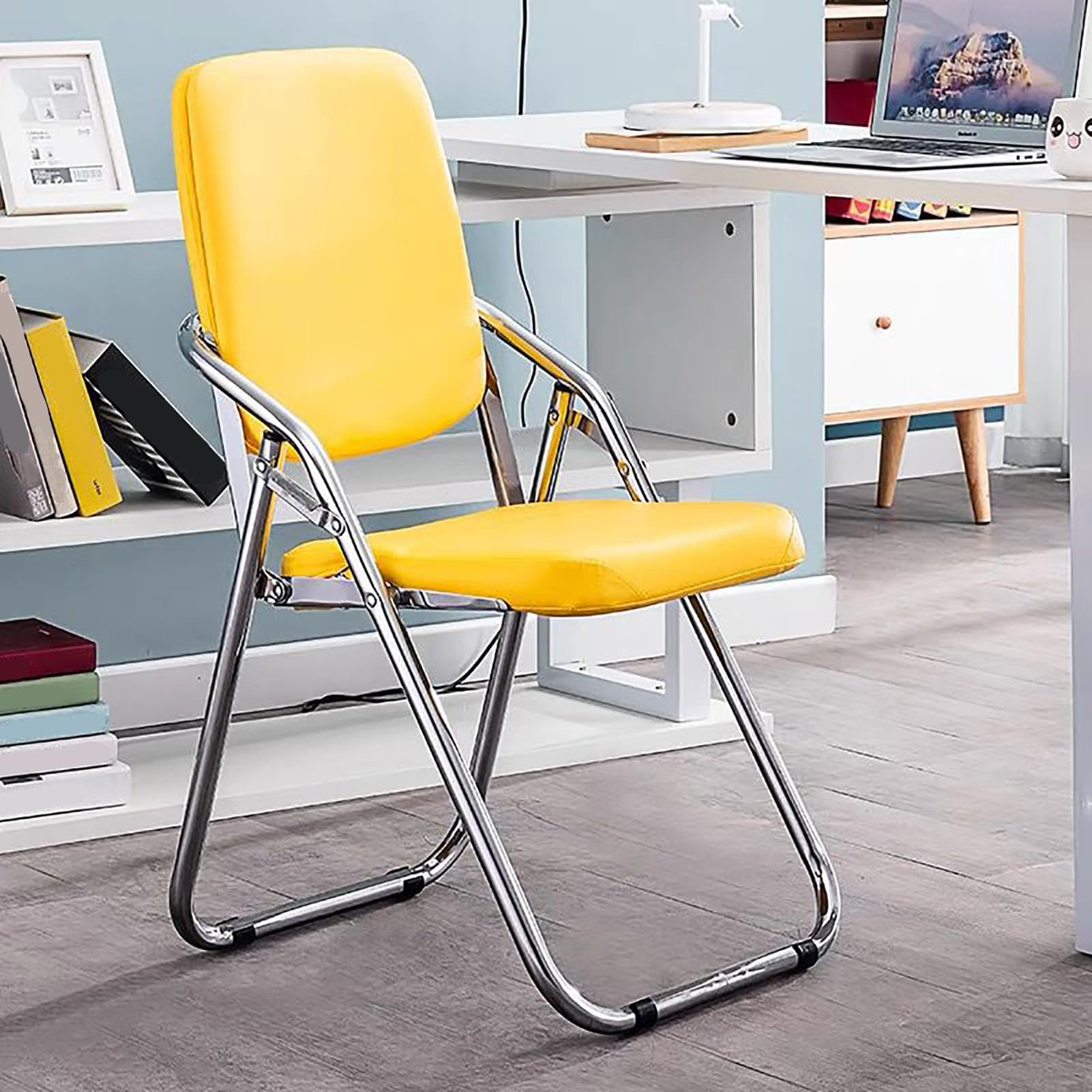 Chaise de bureau pliante rembourrée compacte pour bureau et maison