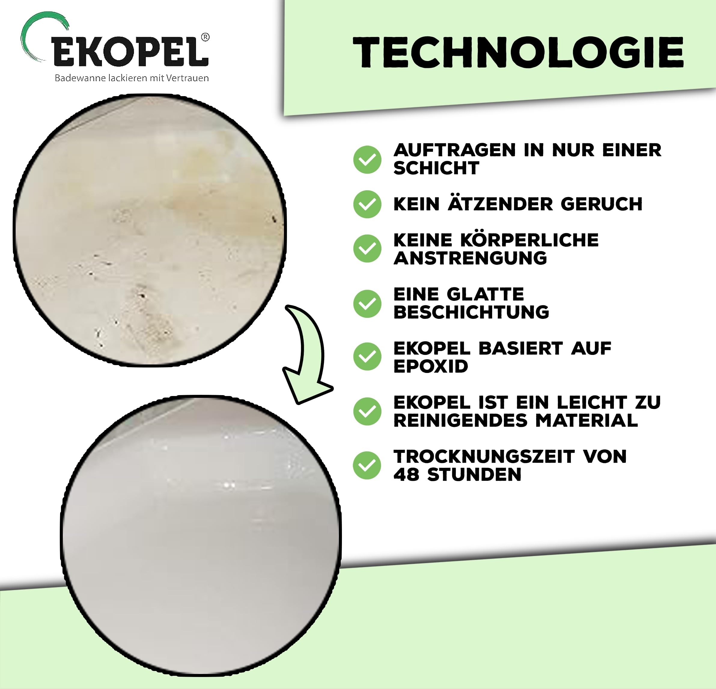EKOPEL 2K Rivestimento per piatto doccia, 1,7 kg, inodore, DIN EN 71-3
