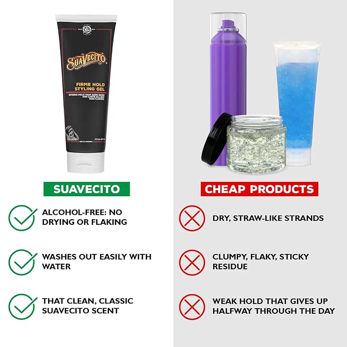 Gel de peinado Suavecito Firme Hold 8 oz miniatura 4