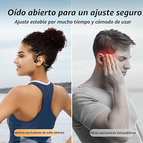 Miniatura 4 de CXK Auriculares de Conducción Ósea Bluetooth 5.4 Auriculares Abiertos con Micrófono, Sonido Fuerte Premium 10 Horas de Reproducción Auriculares