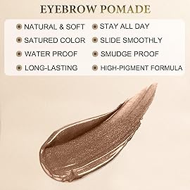 Eyebrow Pomade - Waterproof Brow Pomade for Long-lasting Results,Smudge Proof and Sweat Resistant Formula,Natural Eyebrow Makeup for All Skin Types and Tones - Light Brown