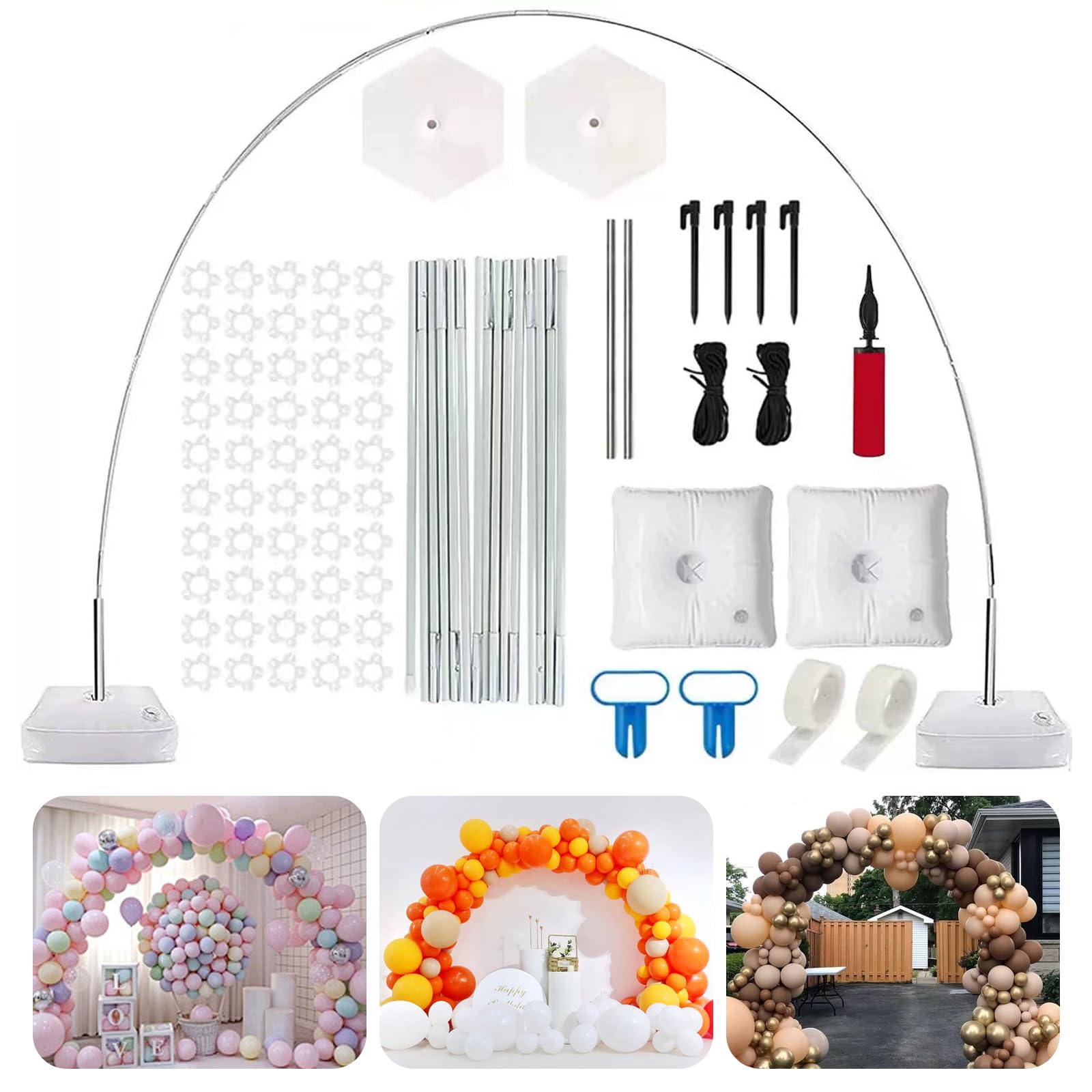 Balloon Arch Kit, 3M Wide Adjustable Balloon arch Frame, Adjustable Balloon Arch Kit Large Balloon Arch Stand for Weddings Graduations Birthdays Party Decorations