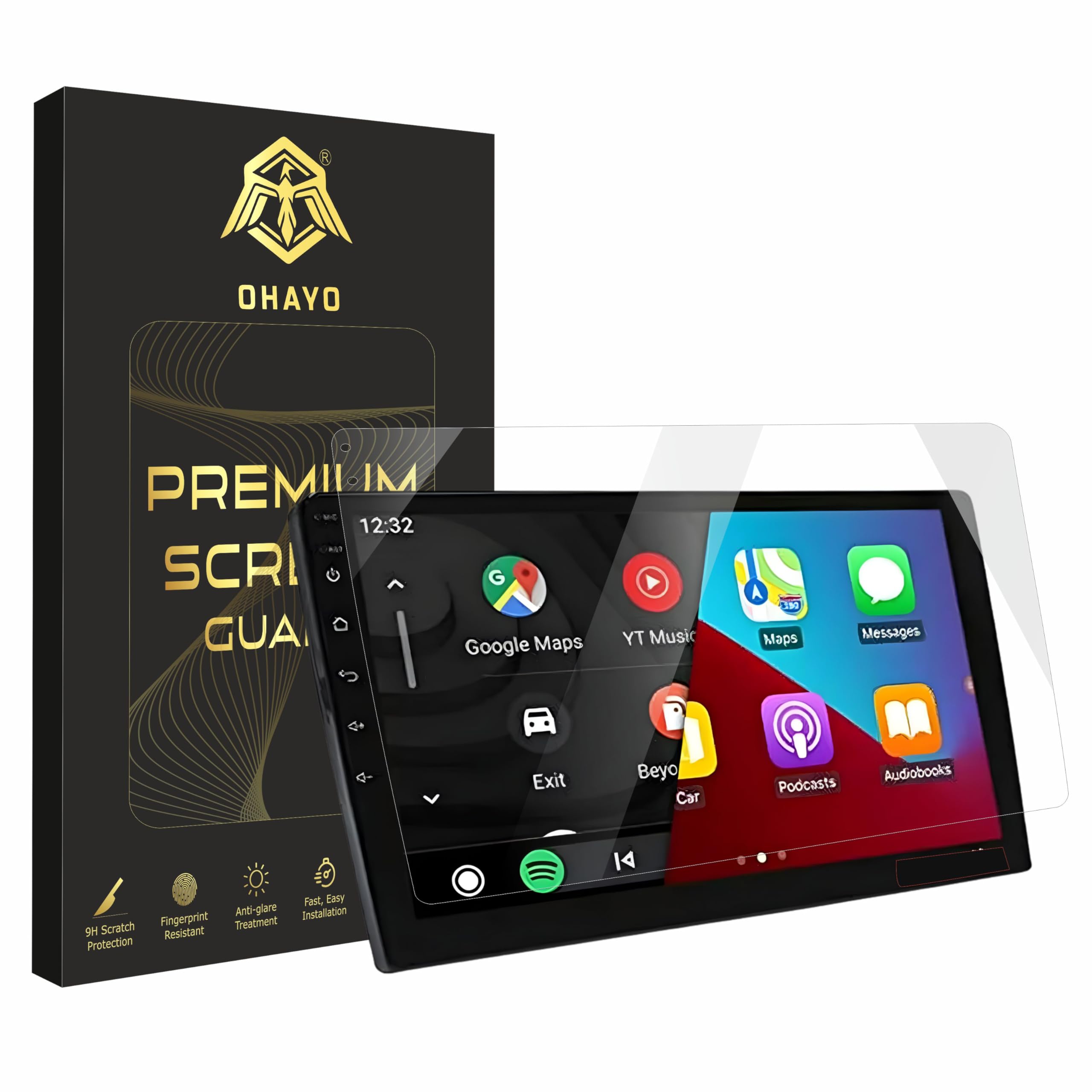 OHAYO Touch Screen Guard for 9 Inch Android Car Stereo | HD Clear Infotainment Display Protector | Navigation & Music System Screen Protection | Easy Install Kit Included-image-39