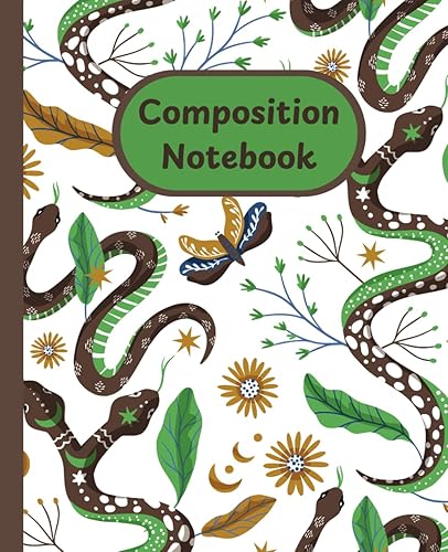 Snake and Nature Themed Composition Notebook, 100 Wide Ruled Pages | Unique Wildlife Journal for School, Writing and Nature Lovers: Perfect for Students and Creative Writing