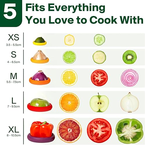 Miniatura 4 de Food Huggers Juego de 5 protectores de silicona reutilizables para alimentos., Autumn Harvest