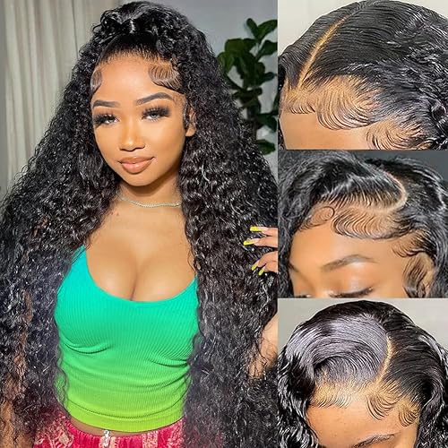 Pelucas de cabello humano con encaje frontal de densidad del 220 %, prearrancadas de 13 x 4 pulgadas, pelucas de encaje frontal para mujeres negras,