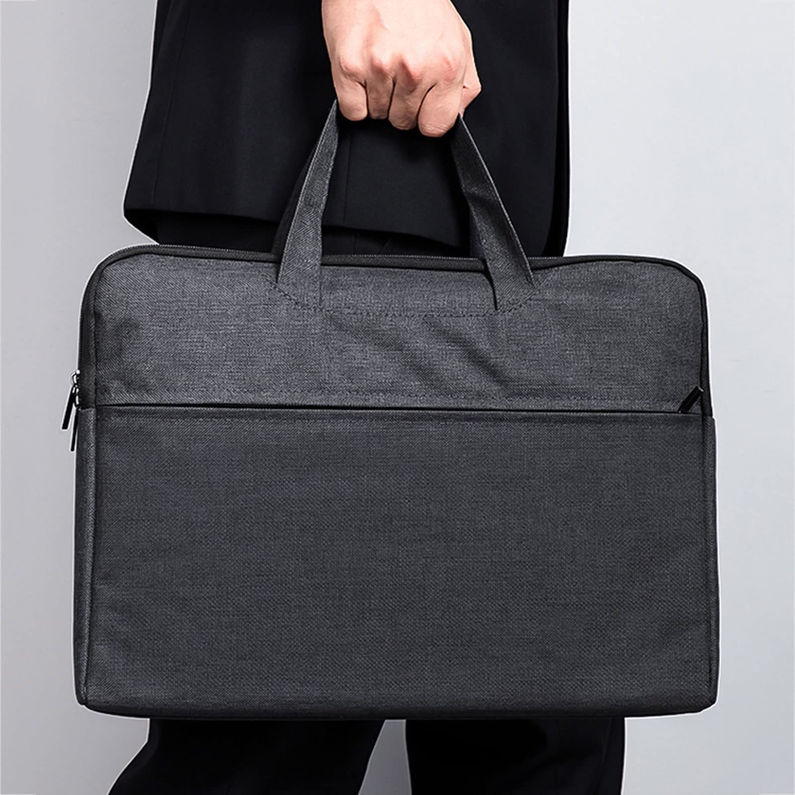 Ordenador Portátiles Funda Maletín Espesado Oficina Bolsa de Asas Negocio Bolsa de Cremallera Bolsa Portátil Portátil for Hombres/Mujeres Negro Funda Portatil Bolsa Multifuncional