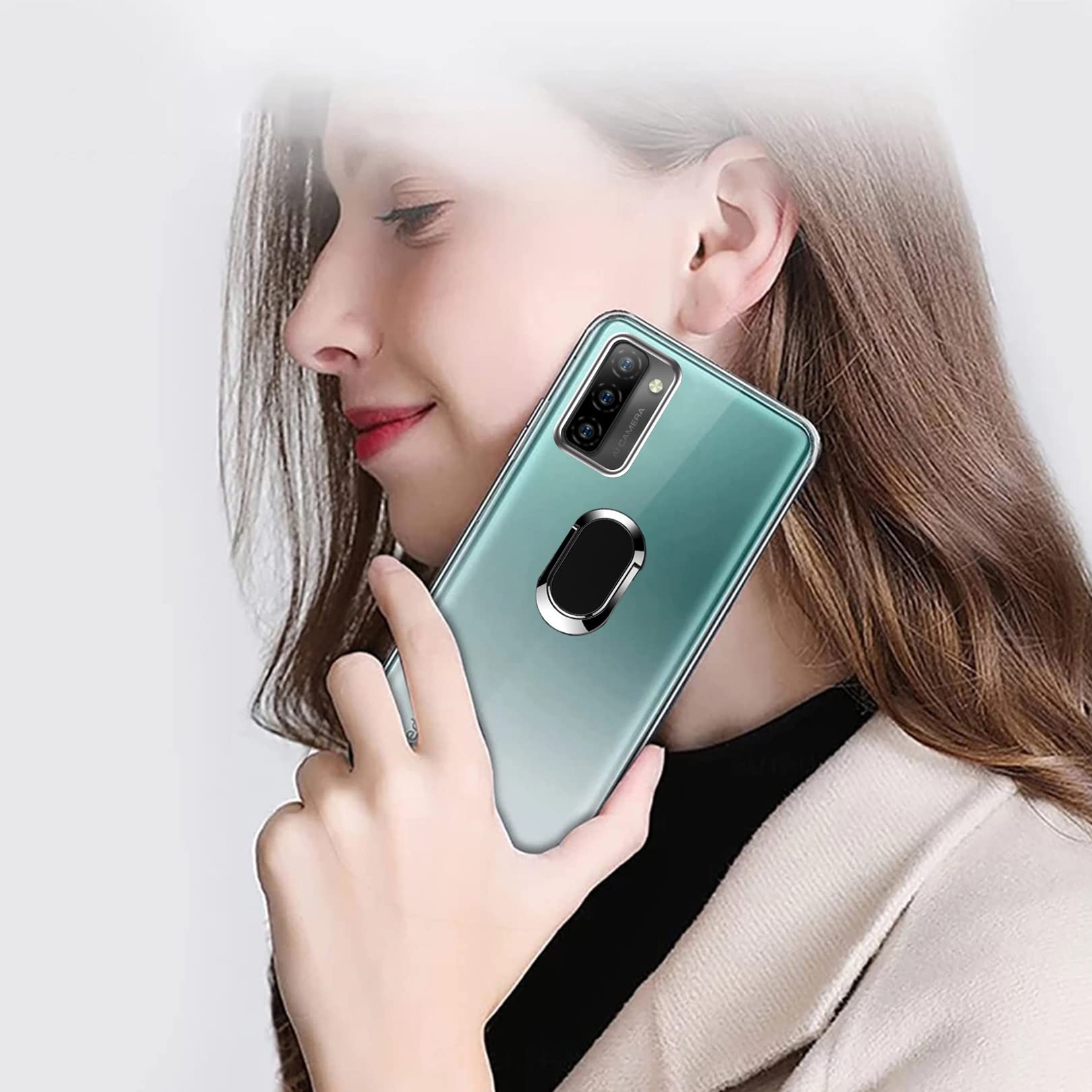 CAXKJE Custodia per Nokia XR21 (6.50 Pollice) + 2 Pezzi Pellicola Vetro Temperato,Trasparente Guscio Staffa Cover Silicone Custodie Sottile Case,per XR21 Antiurto Case