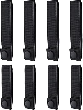 PEUTIER 8pcs Straps for MOLLE, Webbing Straps Nylon for MOLLE Attachment Strap Heavy-Duty Snap Elastic Strap Buckle Fastener Molle Panel Connectors for Camping Hiking Backpack Molle Accessories
