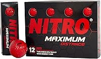Vista 1 de NITRO Paquete de 12 pelotas de golf rojas de distancia máxima