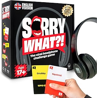 Sorry What Game - Uncensored Lip Reading Party Games for Adults - Based On The Headphone Challenge TikTok Trend - 2+ Players 40,000 Funny Phrase Combos - Card Games for Adults & Friends (Ages 17+)